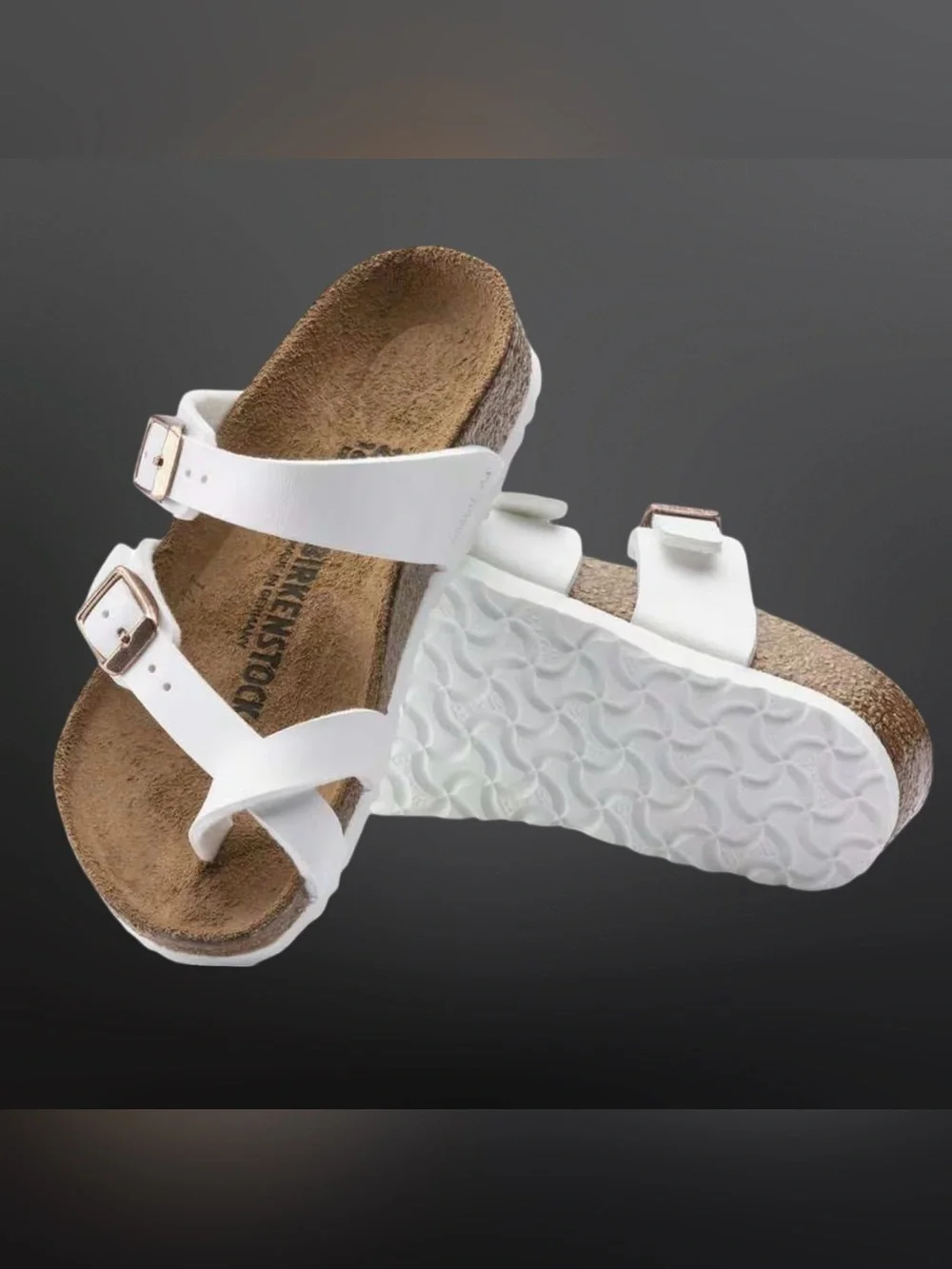 Birkenstock Mayari Kids Sandals – White Birko-Flor® | Size 27 (US Kids 9–9.5)